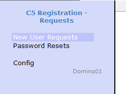 The Notes client menu